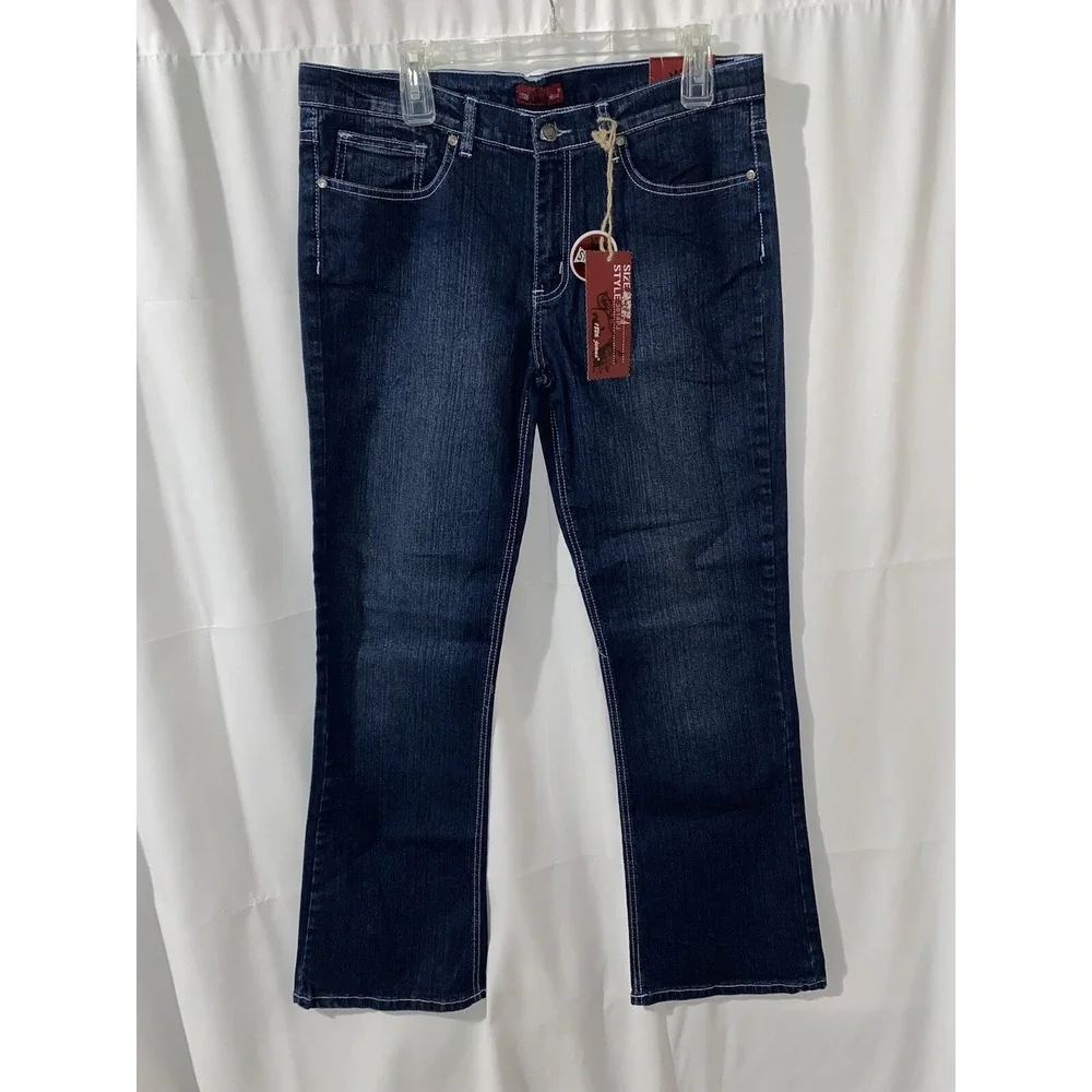 1826 Women Jeans Denim Stretch Embroidery Embellished Back Pockets Sz 14 New Tag